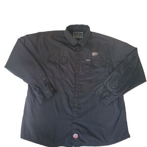 Dixxon Workforce Shirt Mens 2XL Gray Long Sleeve PDQ Embroidered Workwear